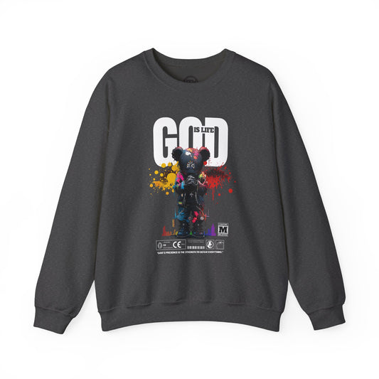 God Is Life - Painter Bear Crewneck Sweatshirt