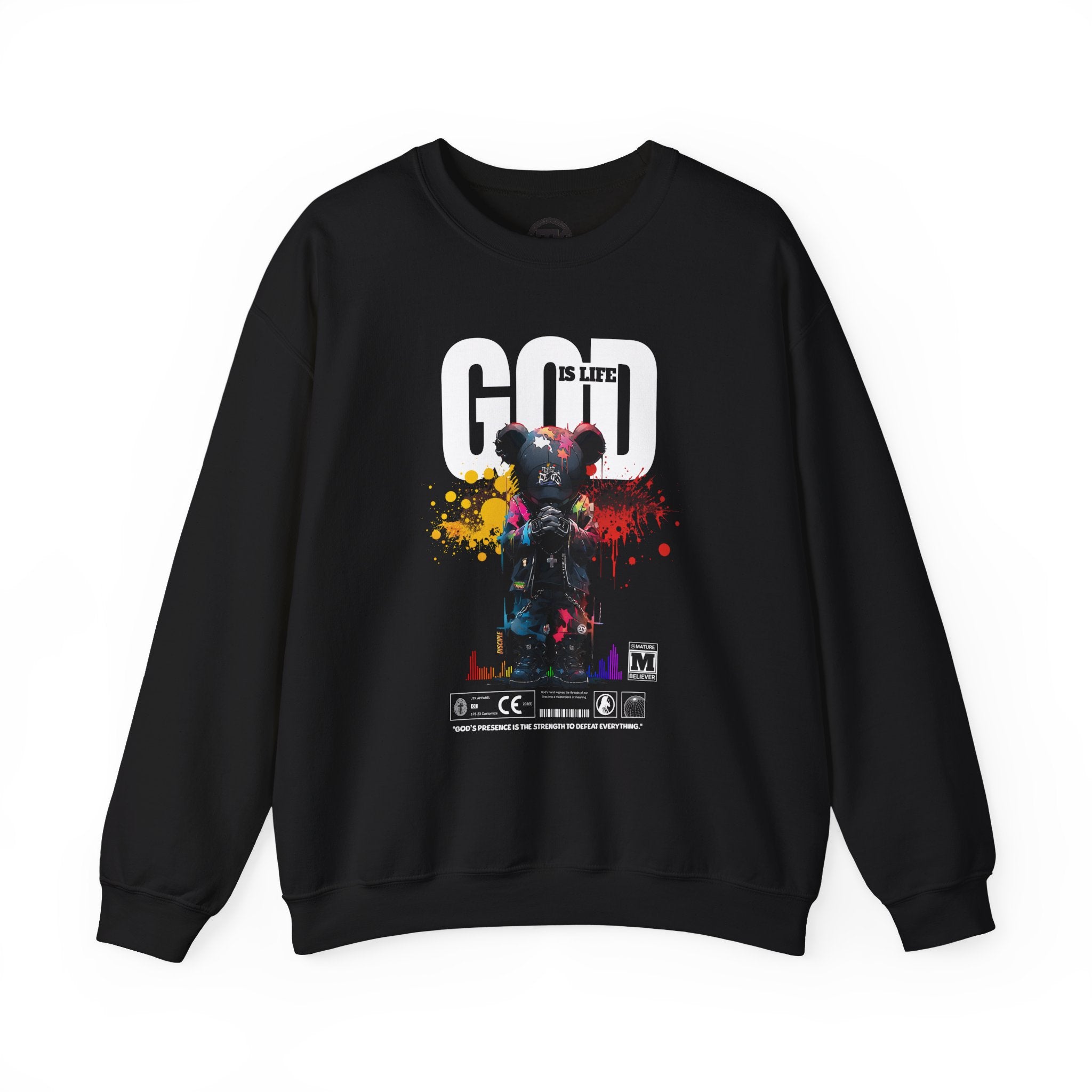 God Is Life - Painter Bear Crewneck Sweatshirt