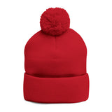 The Believer Embroidered Pom-Pom Knit Cap — 'I'm Queen' Crown Beanie