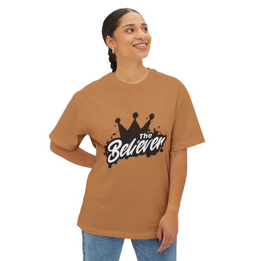 The Believer Crown Tee — Graphic Oversized Boxy T-Shirt