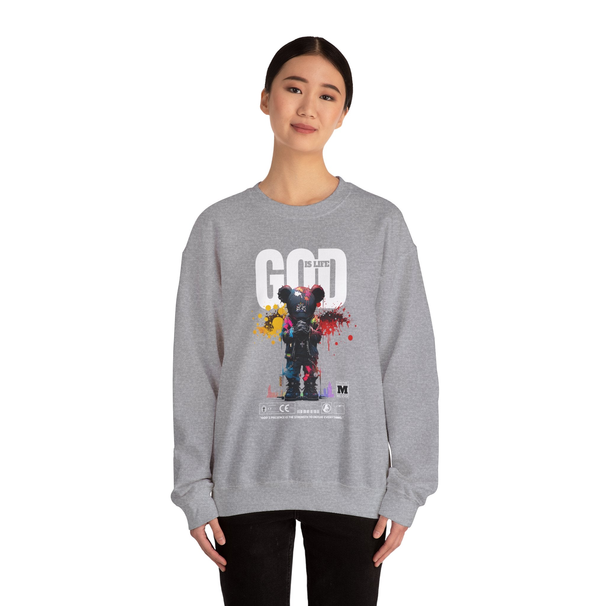 God Is Life - Painter Bear Crewneck Sweatshirt
