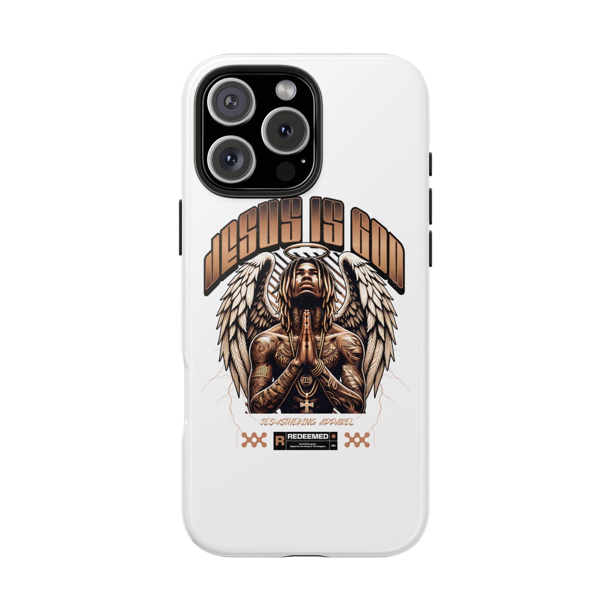 JESUS IS GOD Phone Case — Urban Winged Savior Design
