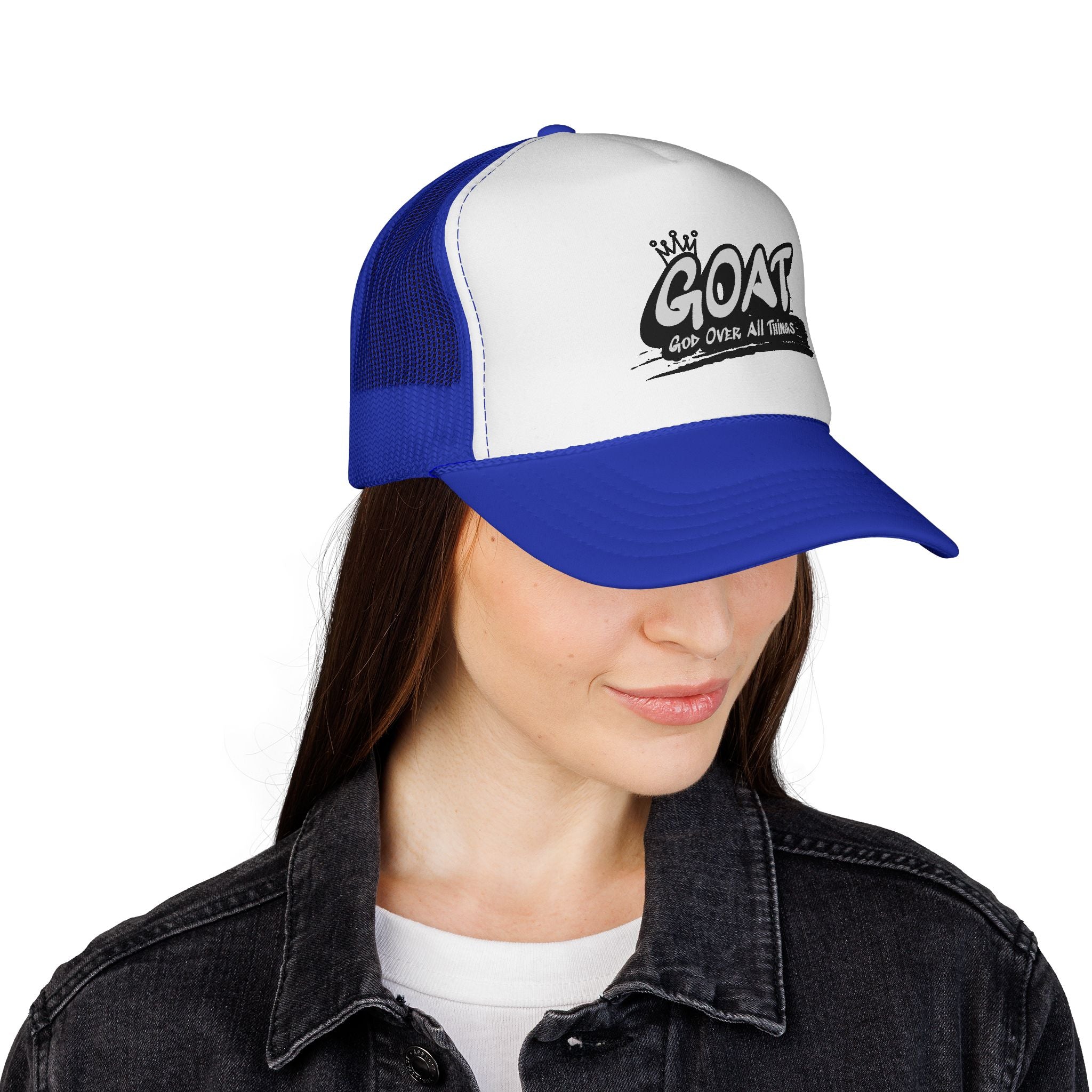 GOAT Trucker Cap – Crowned "God Over All Things" Mesh Hat