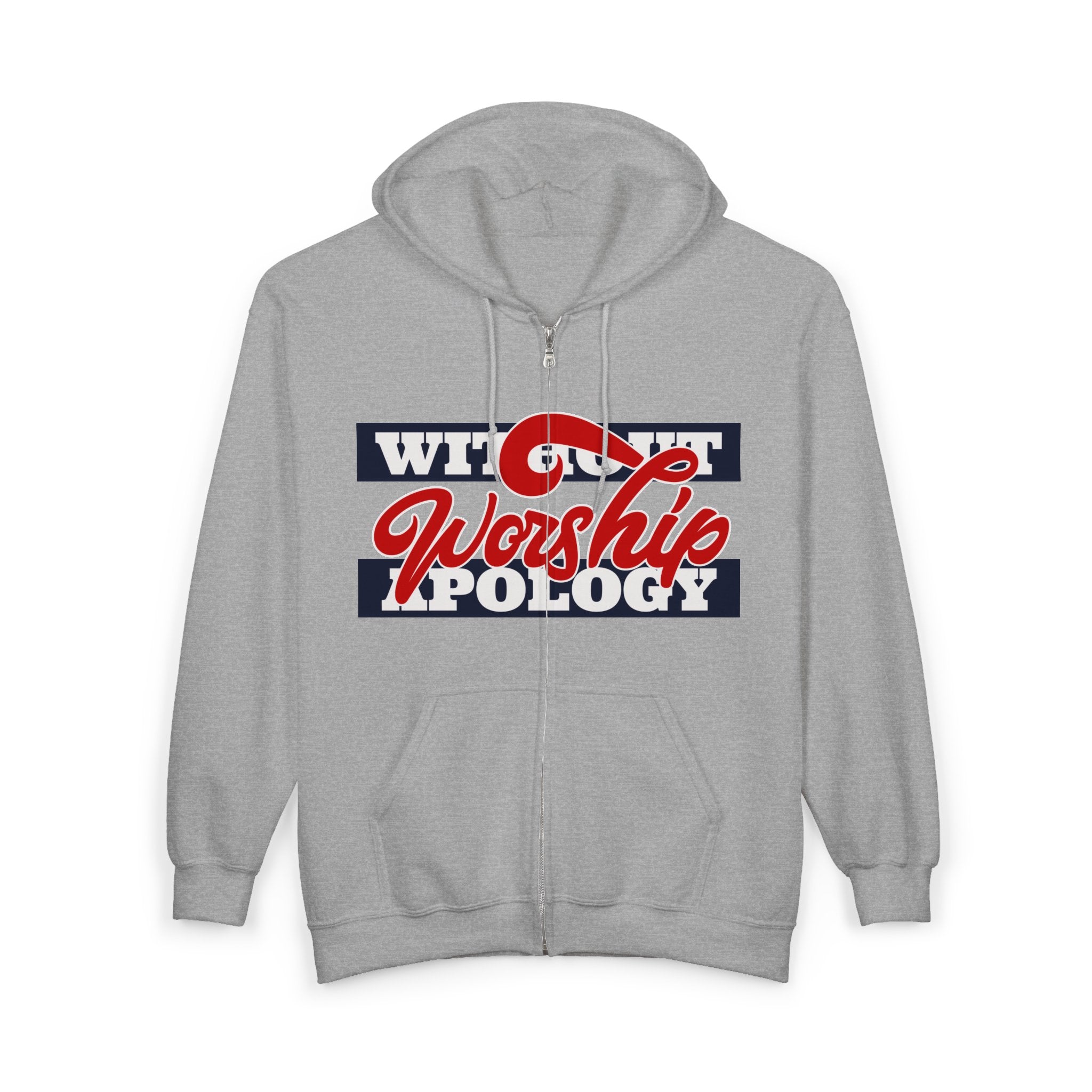 Worship Vibes Zip Hoodie — "Worshipology" Christian Full-Zip Sweatshirt