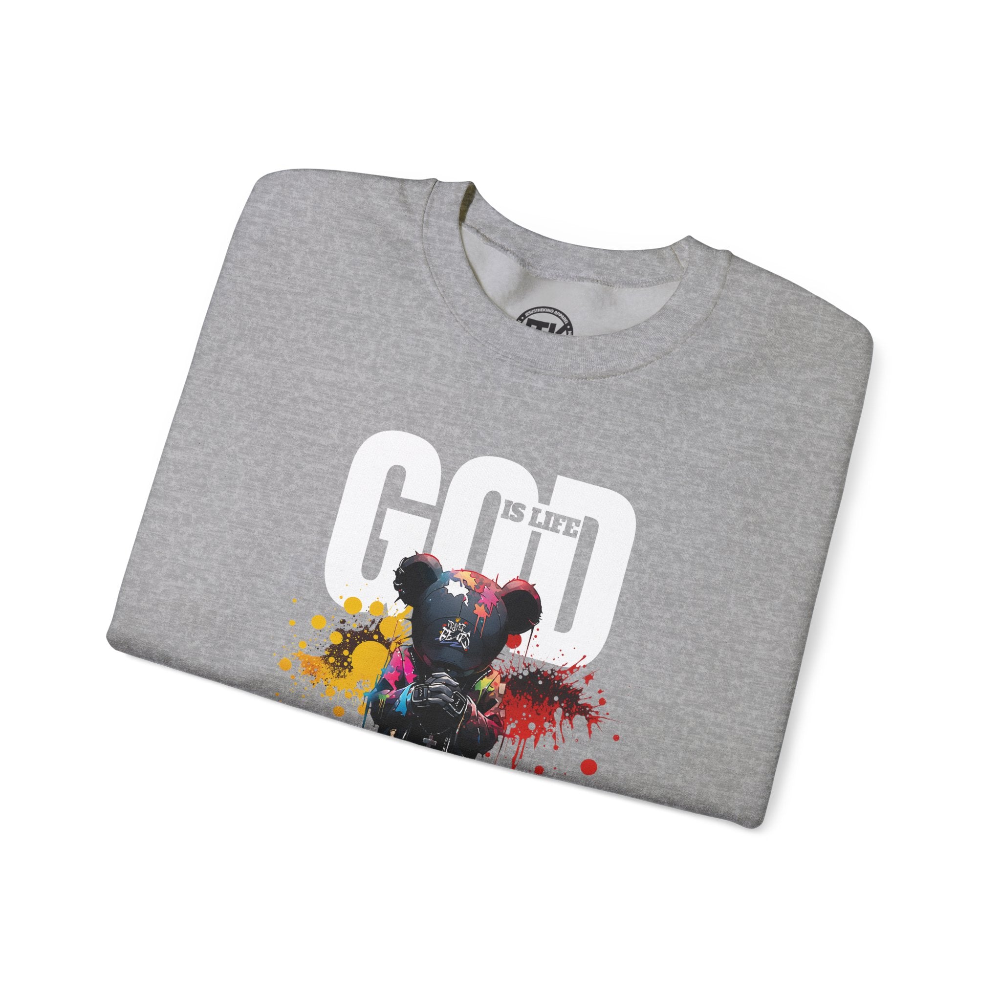 God Is Life - Painter Bear Crewneck Sweatshirt