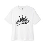 The Believer Crown Tee — Graphic Oversized Boxy T-Shirt