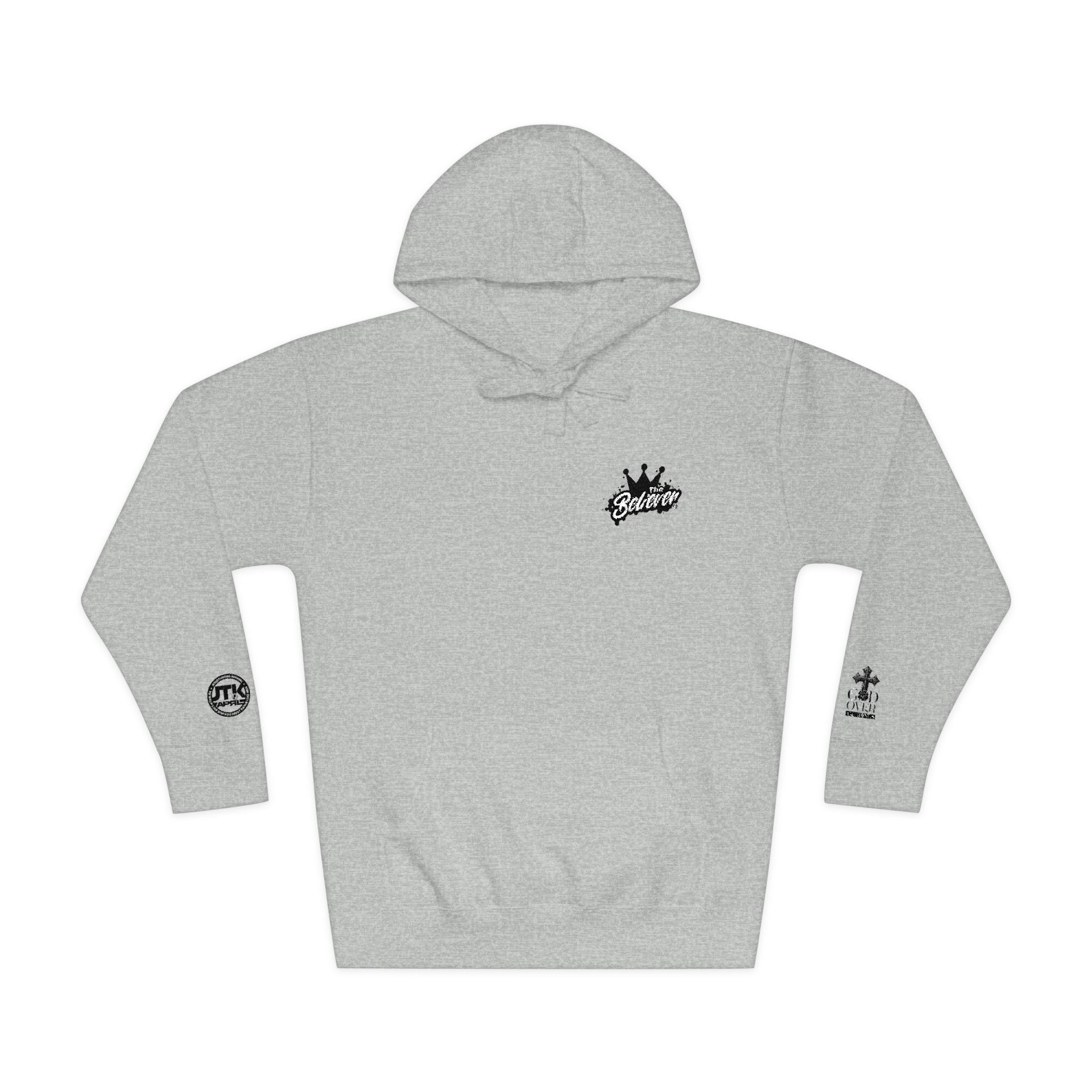 The Believer "Crown" Script Hoodie/Pullover with Sleeve Logos