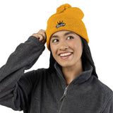 The Believer Embroidered Pom-Pom Knit Cap — 'I'm Queen' Crown Beanie