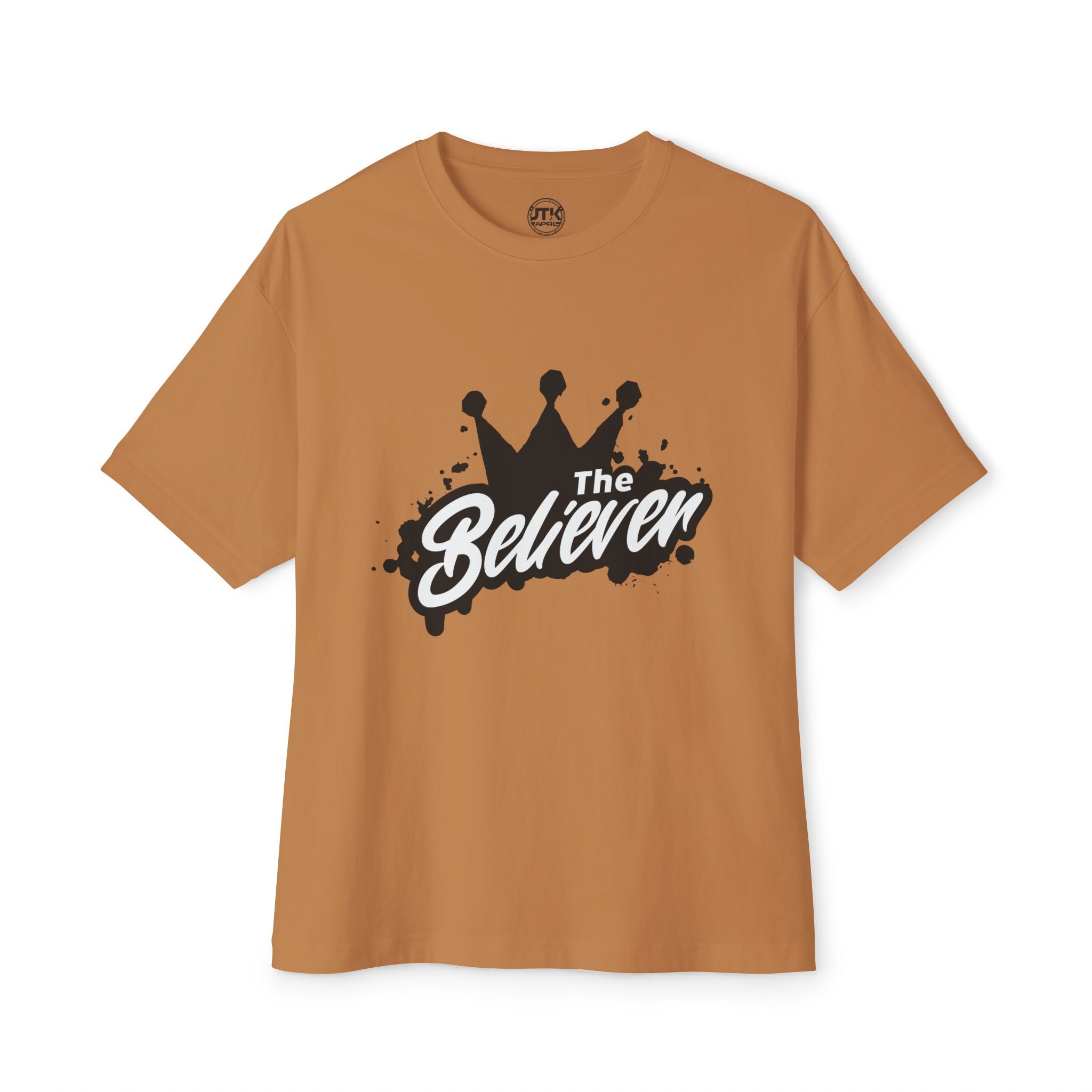 The Believer Crown Tee — Graphic Oversized Boxy T-Shirt