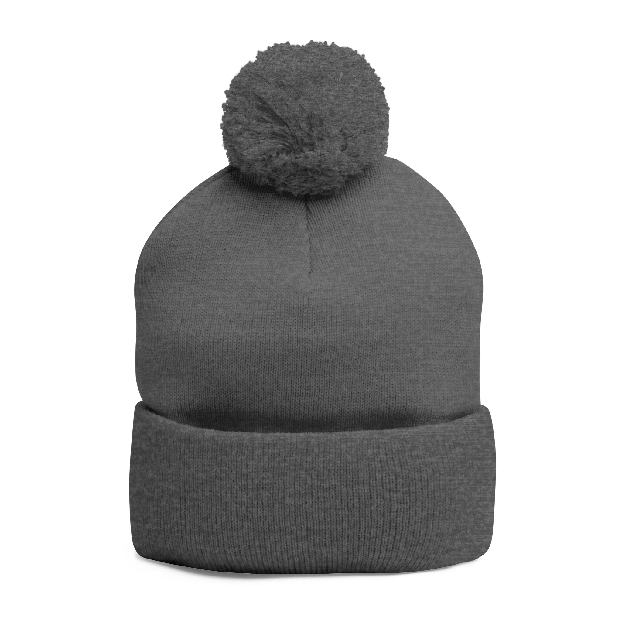 The Believer Embroidered Pom-Pom Knit Cap — 'I'm Queen' Crown Beanie