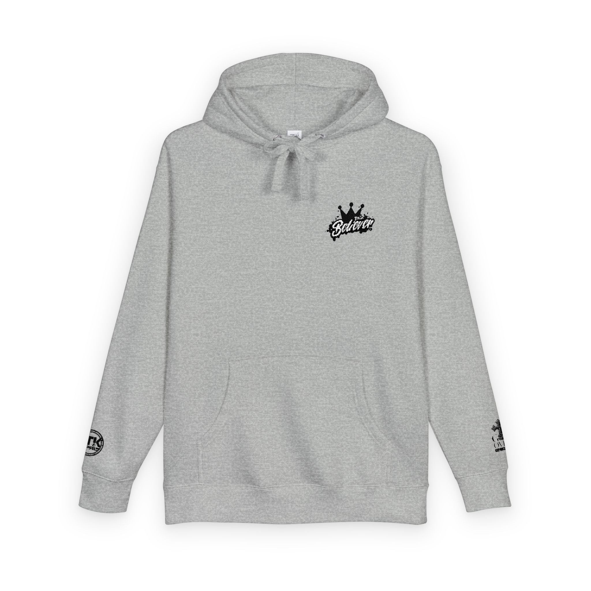 The Believer "Crown" Script Hoodie/Pullover with Sleeve Logos