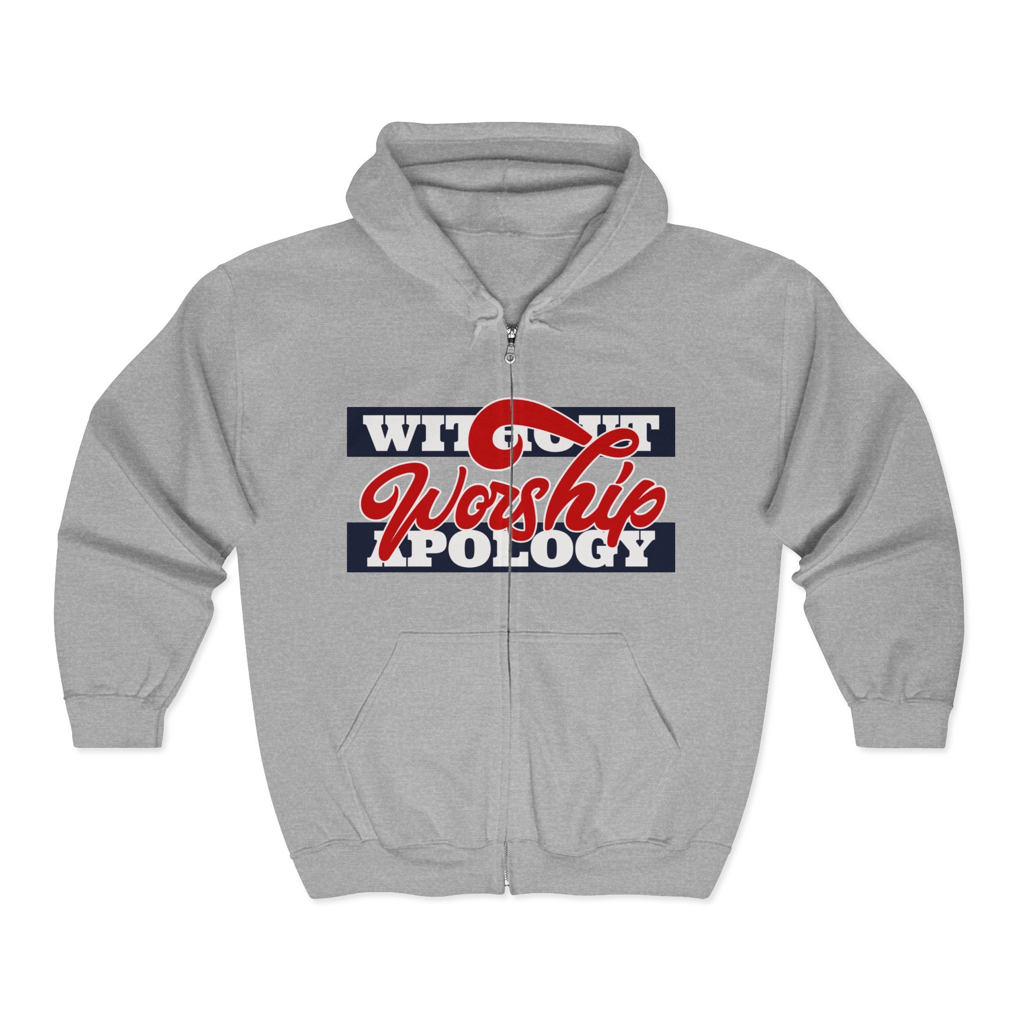 Worship Vibes Zip Hoodie — "Worshipology" Christian Full-Zip Sweatshirt