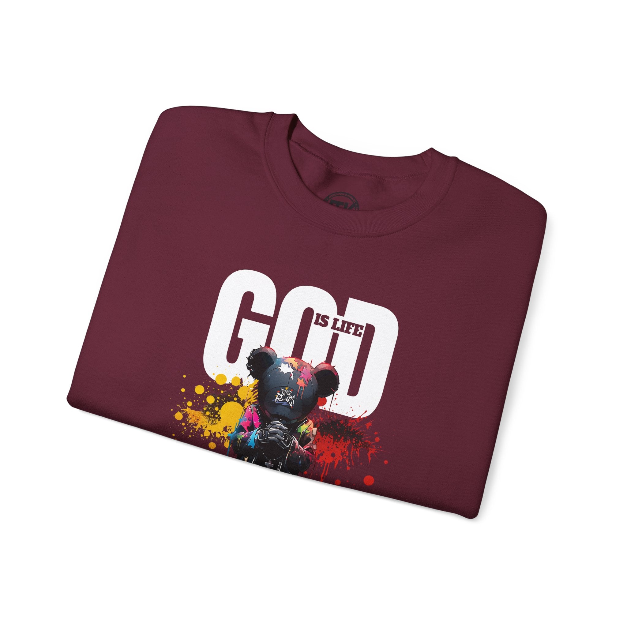 God Is Life - Painter Bear Crewneck Sweatshirt