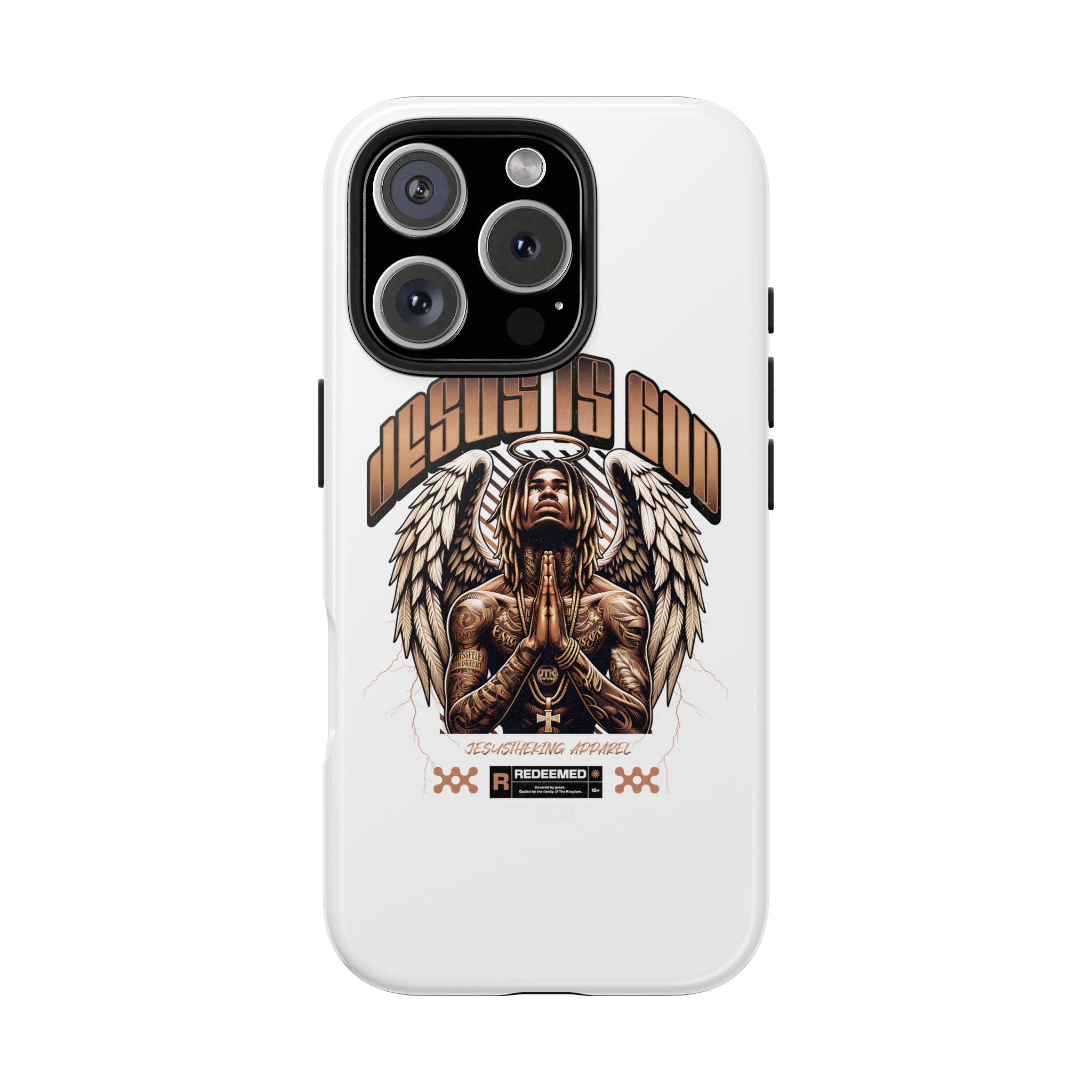 JESUS IS GOD Phone Case — Urban Winged Savior Design