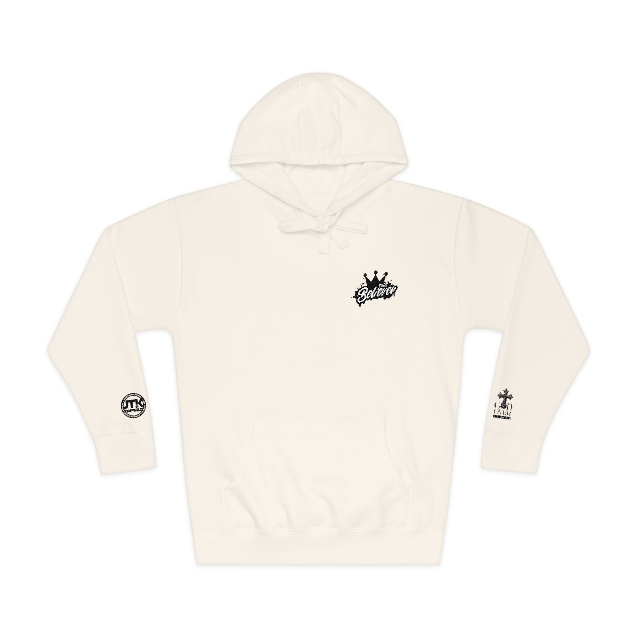 The Believer "Crown" Script Hoodie/Pullover with Sleeve Logos