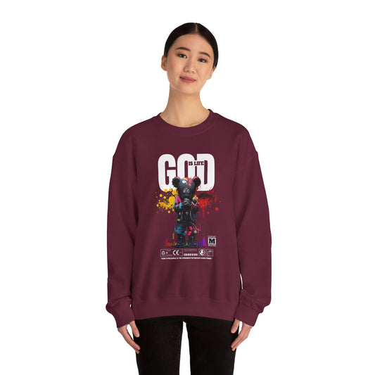 God Is Life - Painter Bear Crewneck Sweatshirt