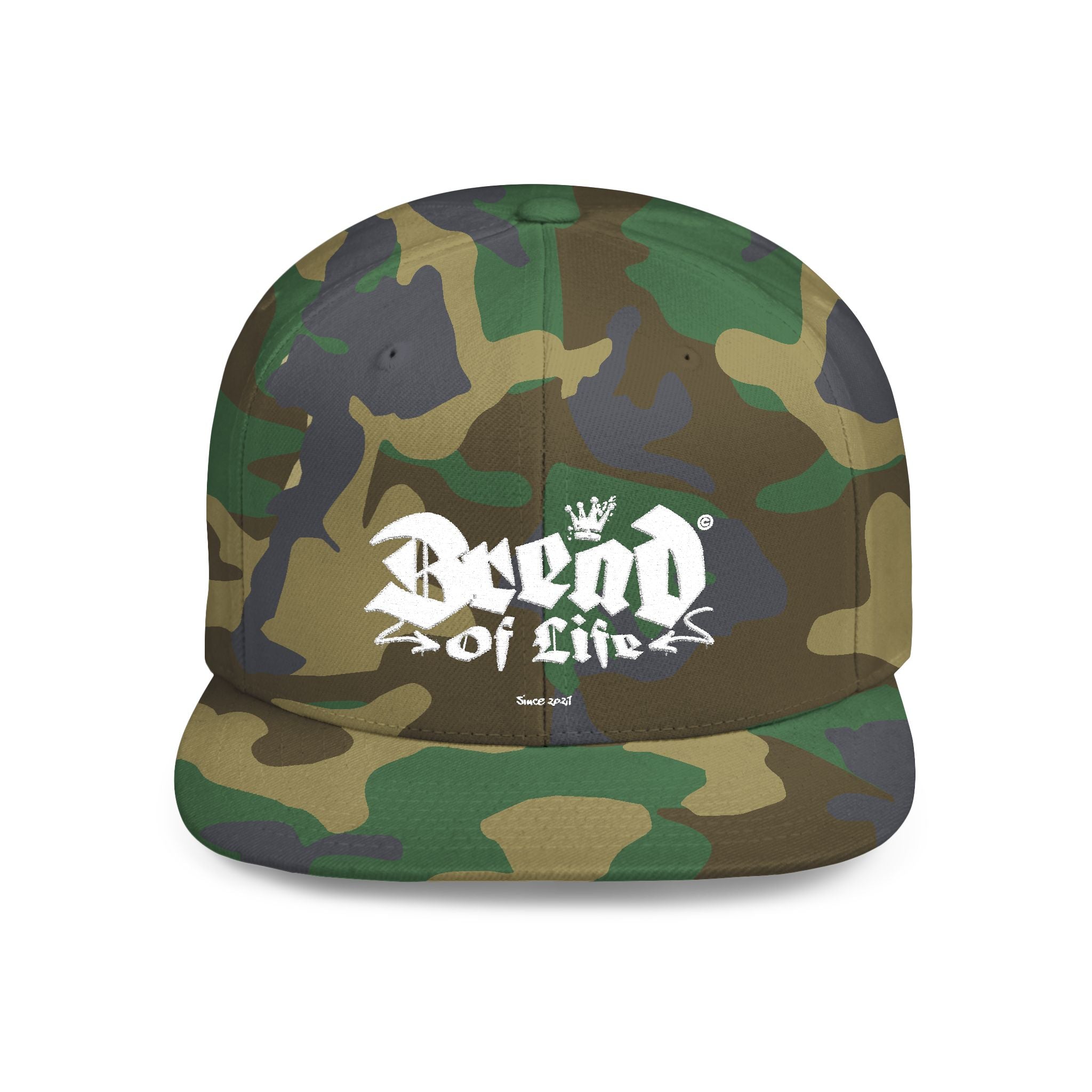 Flat Bill Snapback Hat – 'The Believer' Crown Logo Embroidered Cap