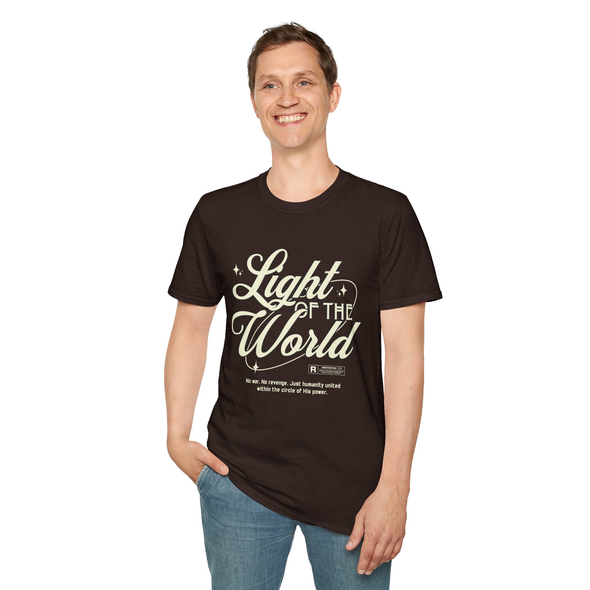 "Light of the World"  Graphic T-Shirt —  / Back "God Over All Things"