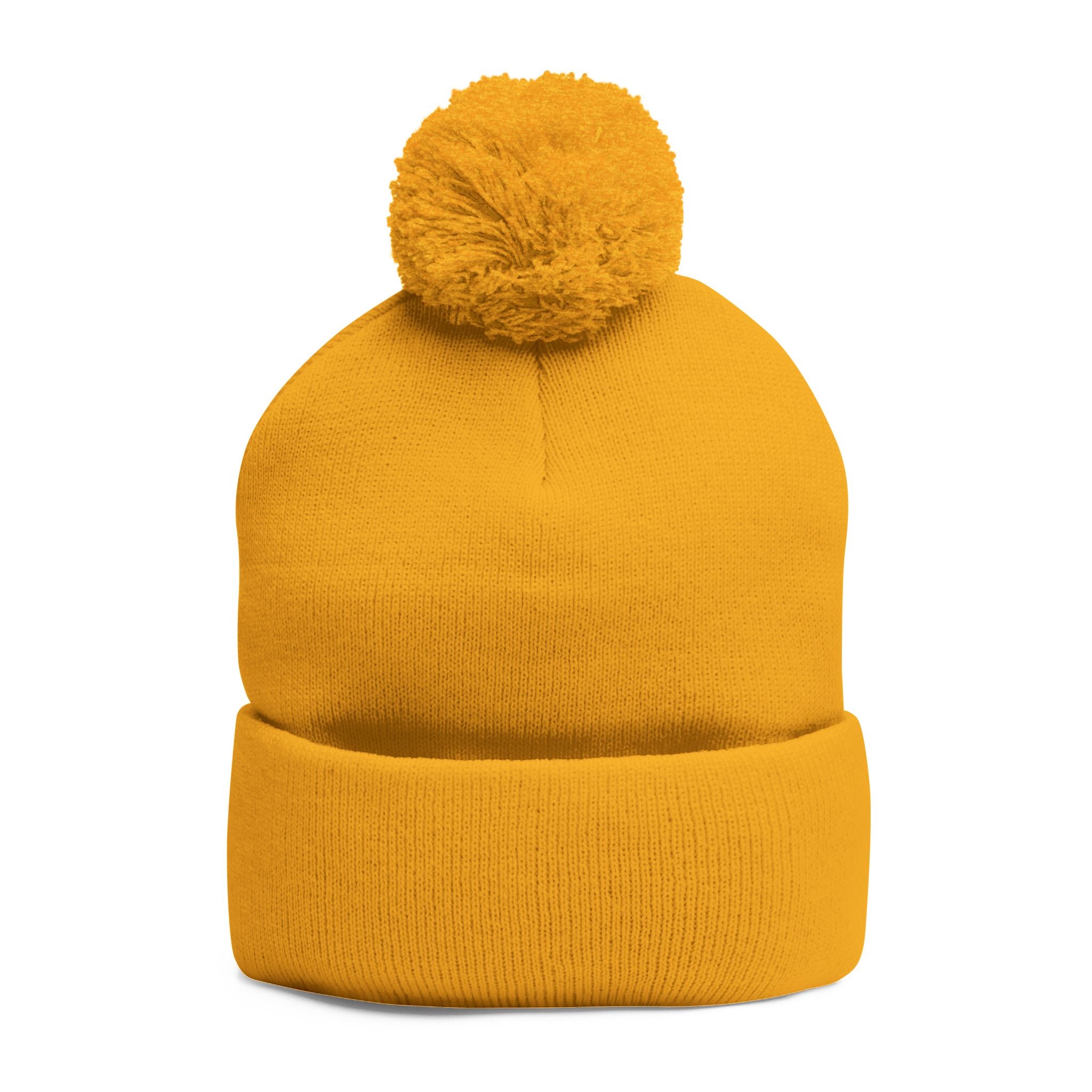 The Believer Embroidered Pom-Pom Knit Cap — 'I'm Queen' Crown Beanie
