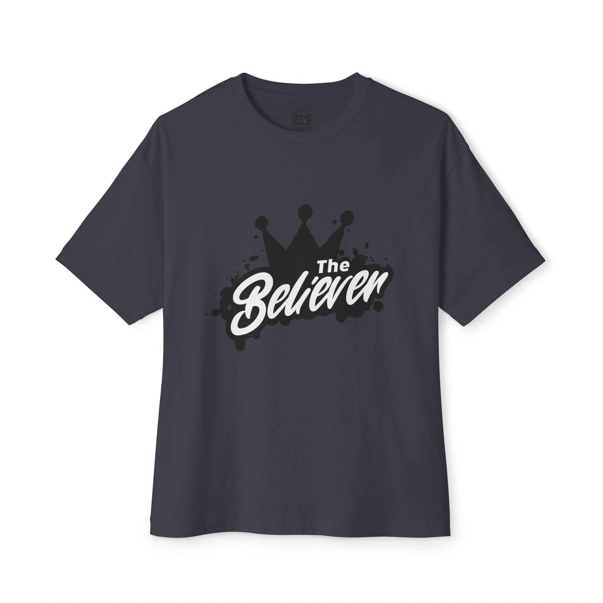 The Believer Crown Tee — Graphic Oversized Boxy T-Shirt