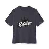 The Believer Crown Tee — Graphic Oversized Boxy T-Shirt