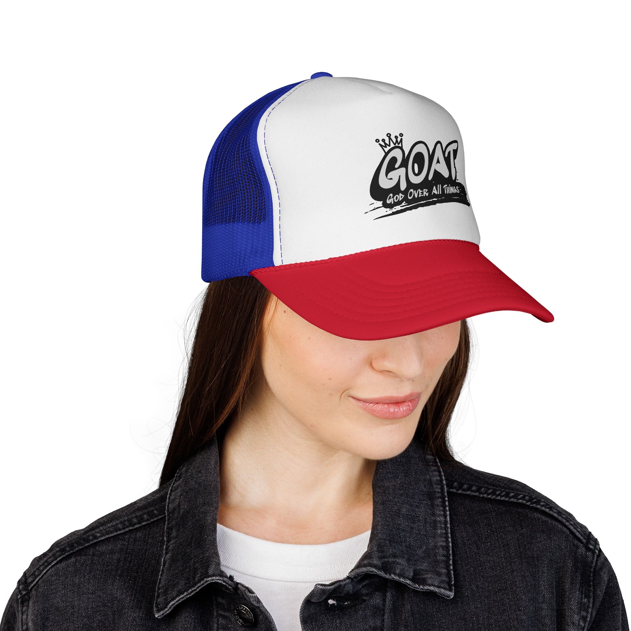 GOAT Trucker Cap – Crowned "God Over All Things" Mesh Hat