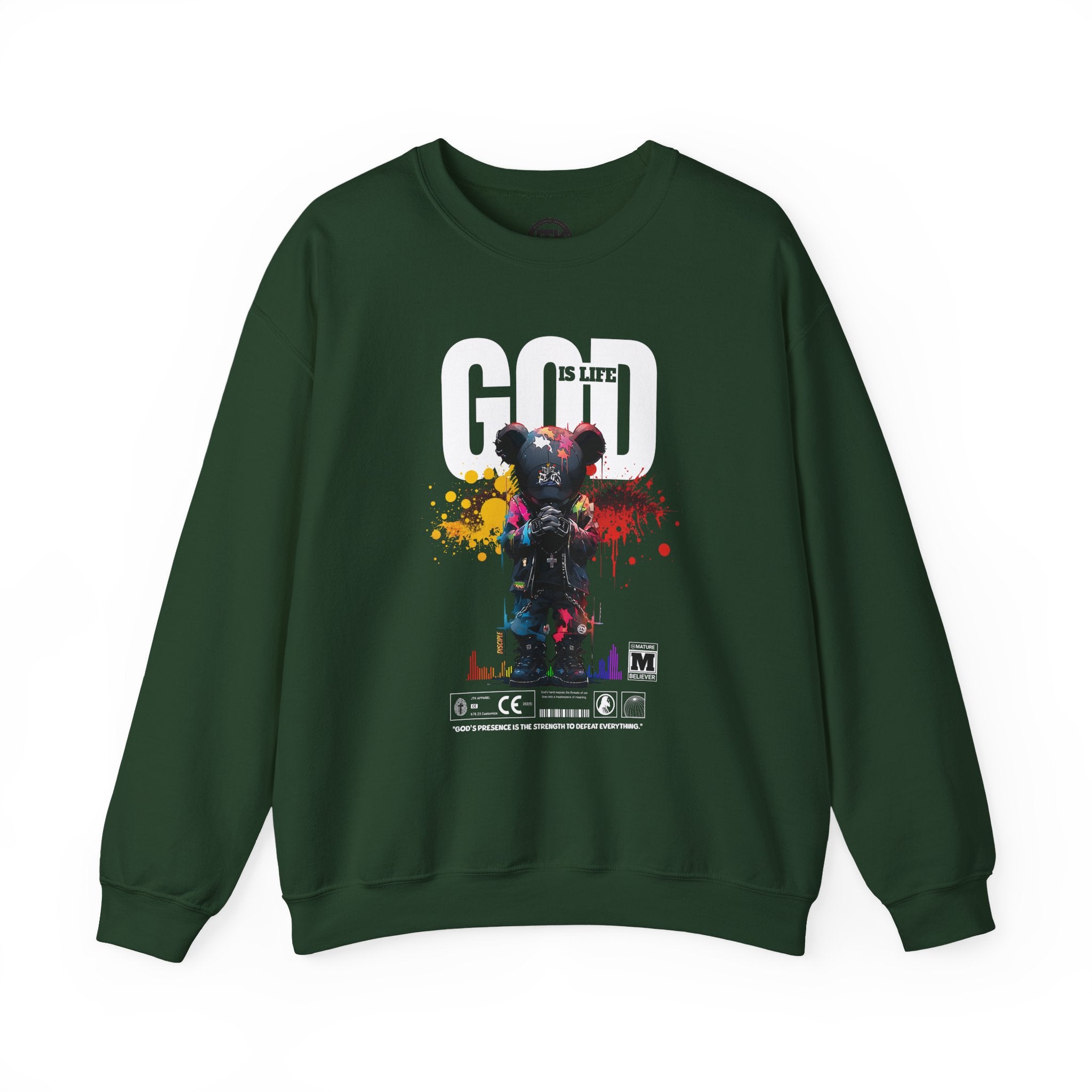 God Is Life - Painter Bear Crewneck Sweatshirt