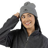 The Believer Embroidered Pom-Pom Knit Cap — 'I'm Queen' Crown Beanie