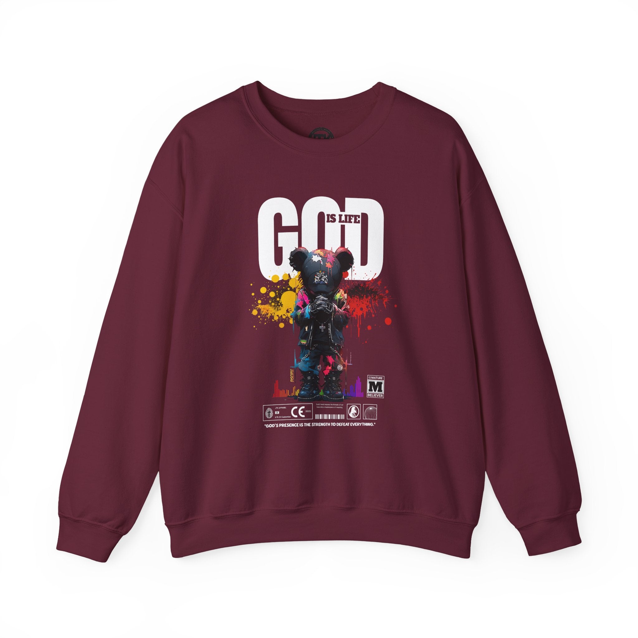 God Is Life - Painter Bear Crewneck Sweatshirt