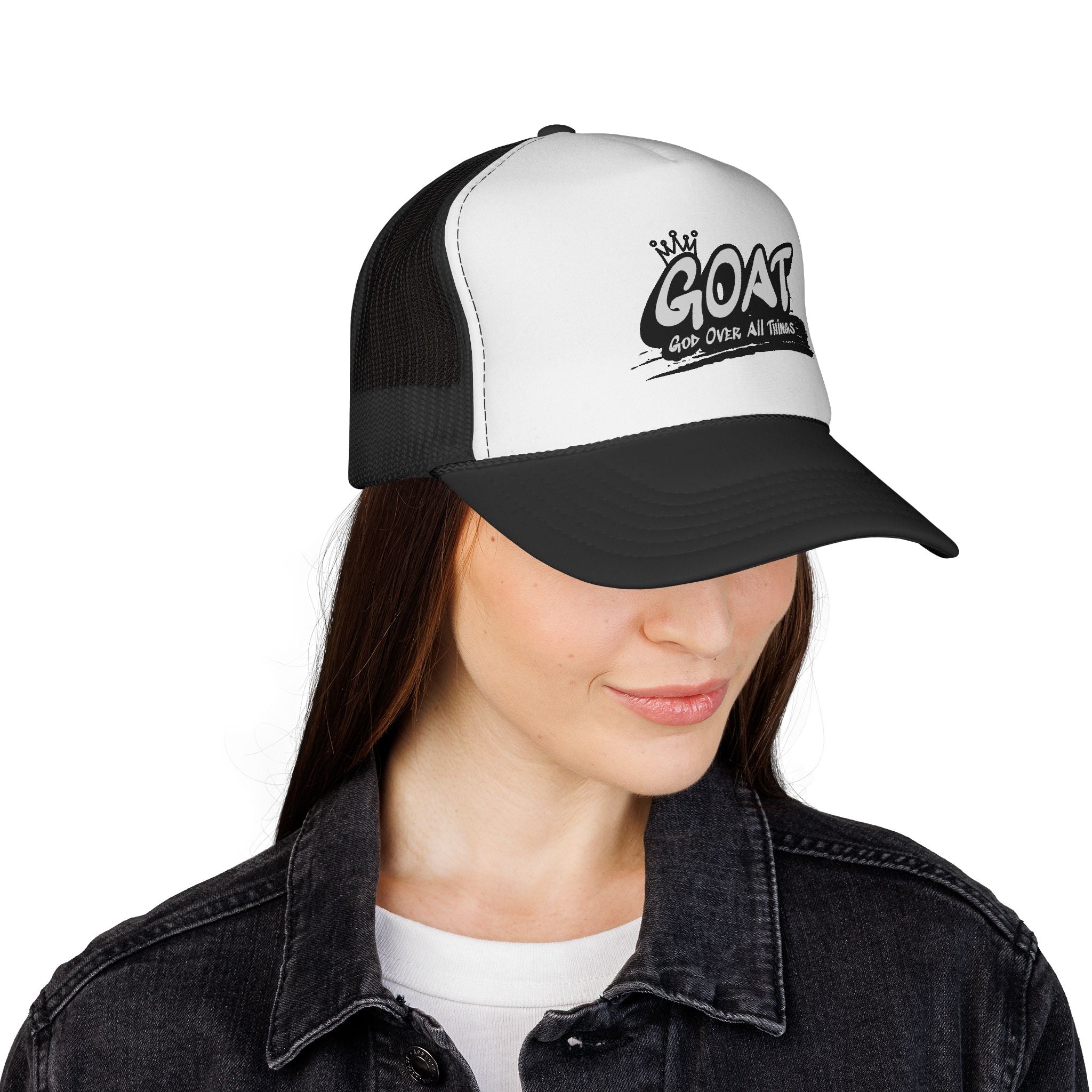 GOAT Trucker Cap – Crowned "God Over All Things" Mesh Hat