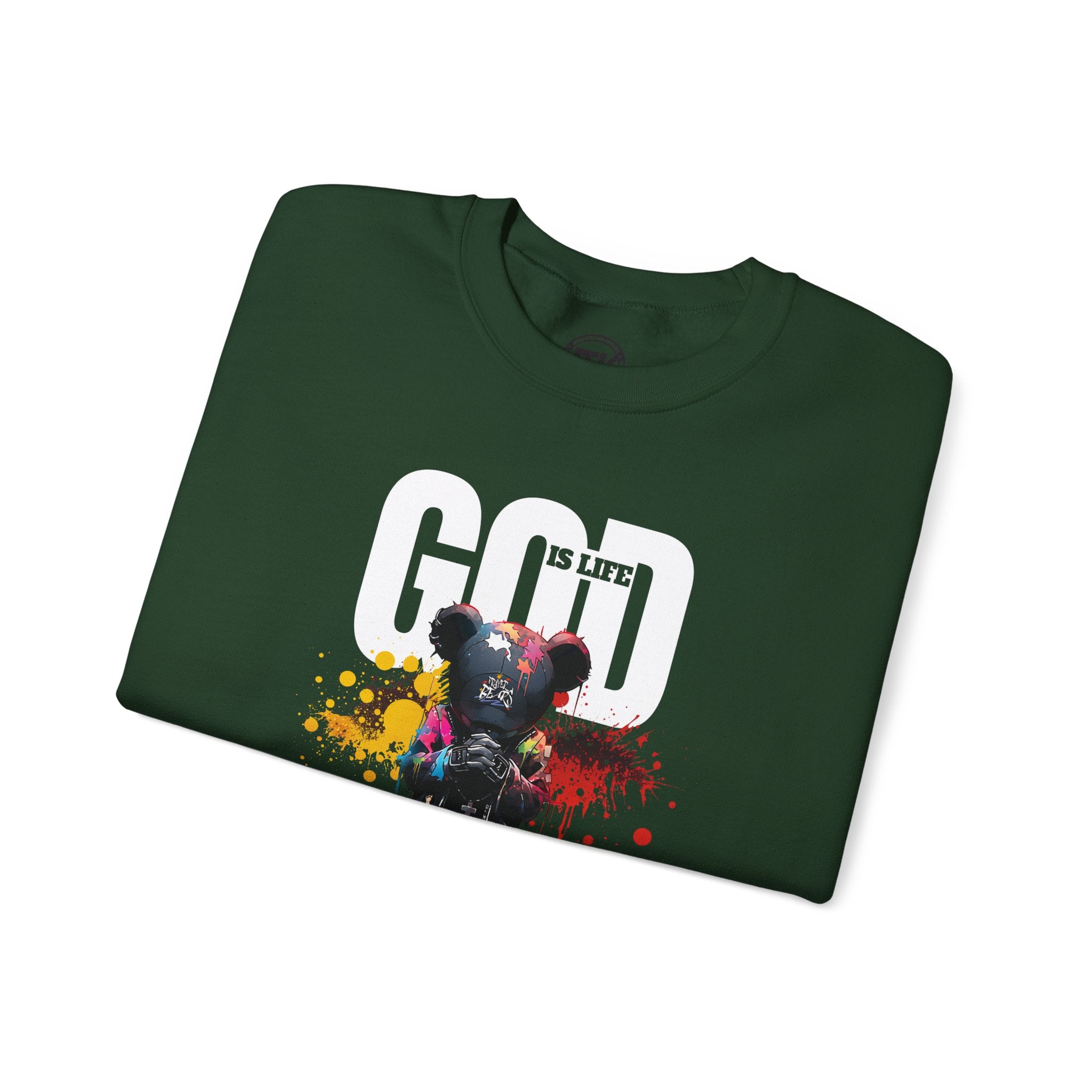 God Is Life - Painter Bear Crewneck Sweatshirt