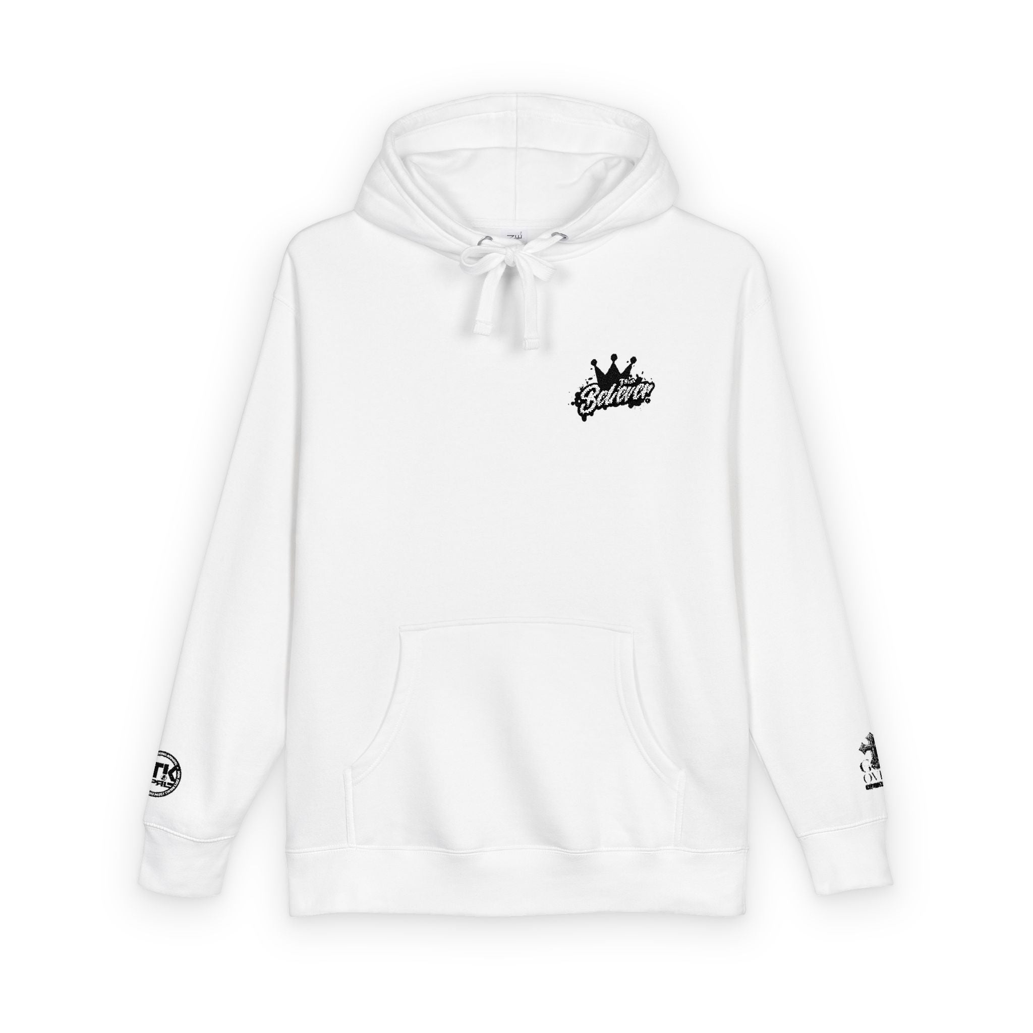 The Believer "Crown" Script Hoodie/Pullover with Sleeve Logos