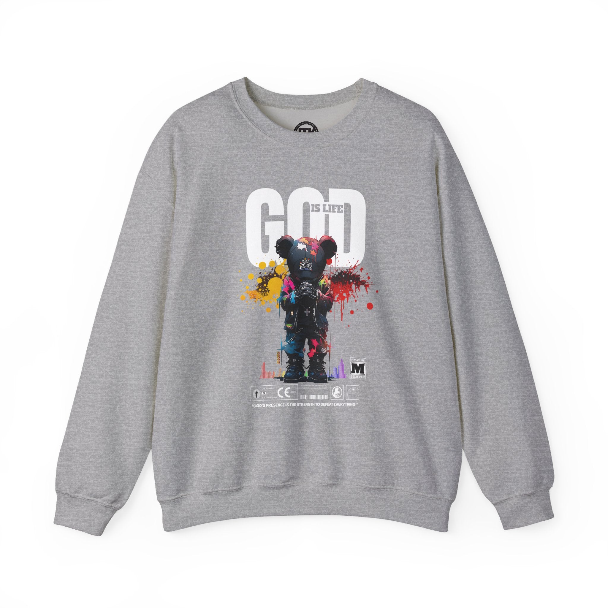 God Is Life - Painter Bear Crewneck Sweatshirt