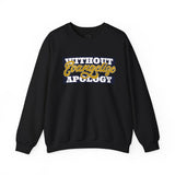 Crewneck Sweatshirt "Without Evangelize Apology" — Faith-Based Graphic Pullover