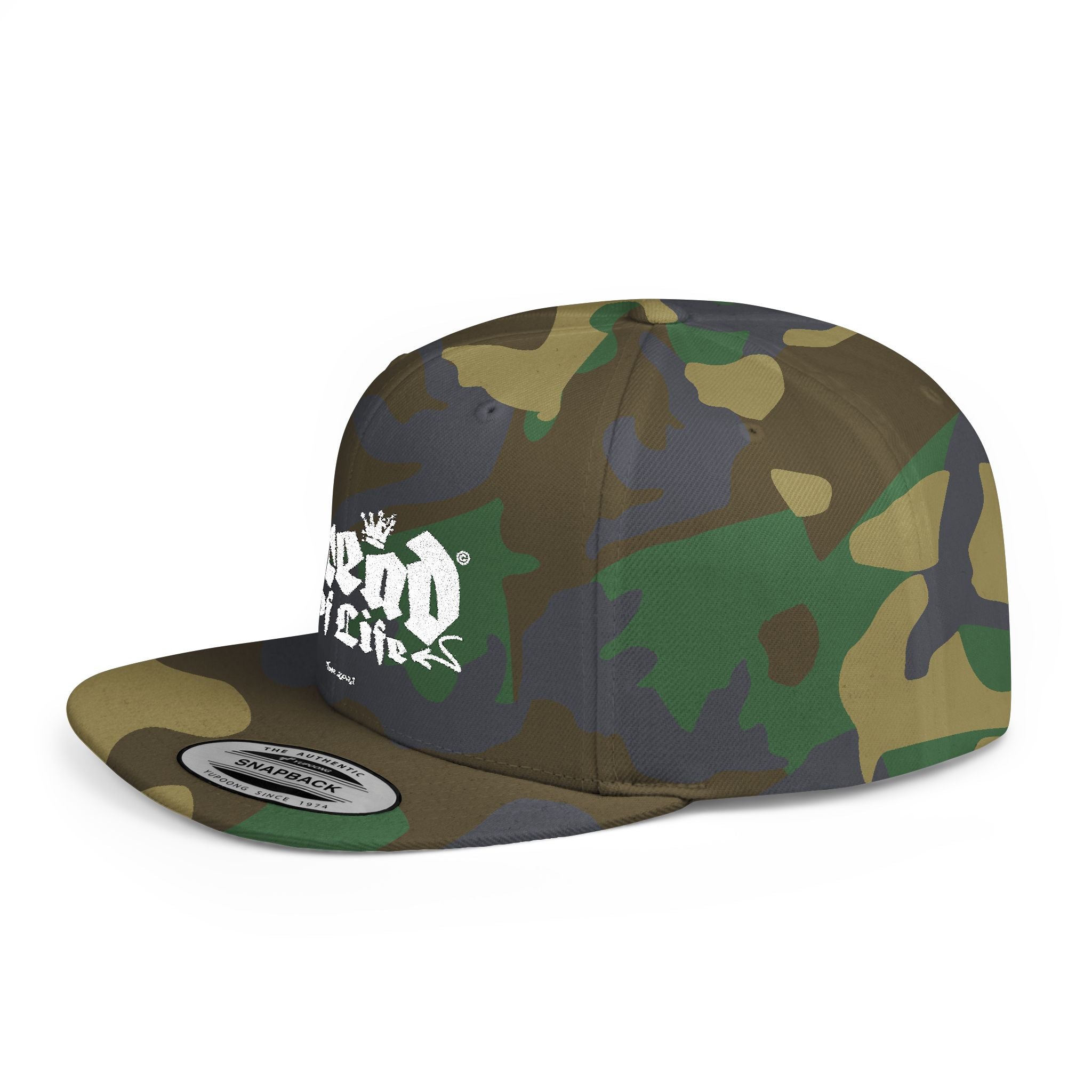 Flat Bill Snapback Hat – 'The Believer' Crown Logo Embroidered Cap