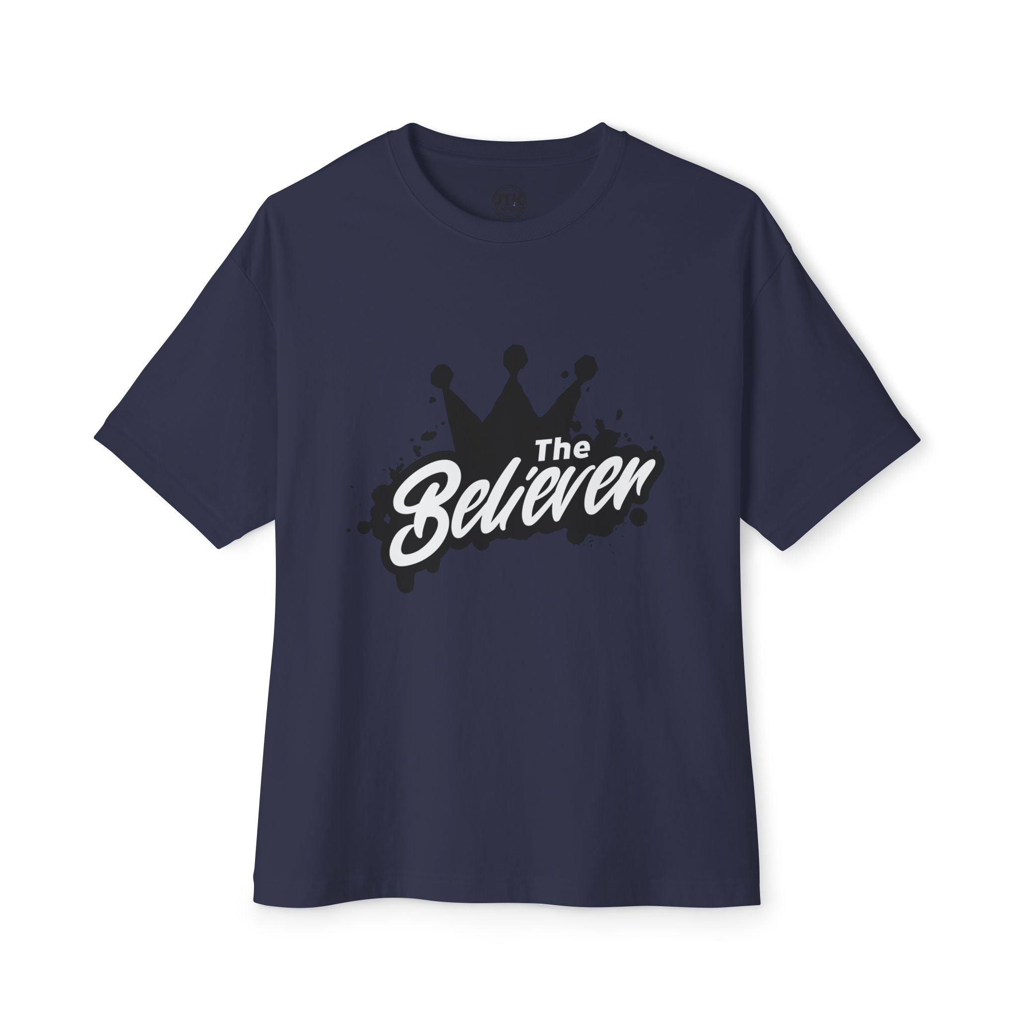 The Believer Crown Tee — Graphic Oversized Boxy T-Shirt