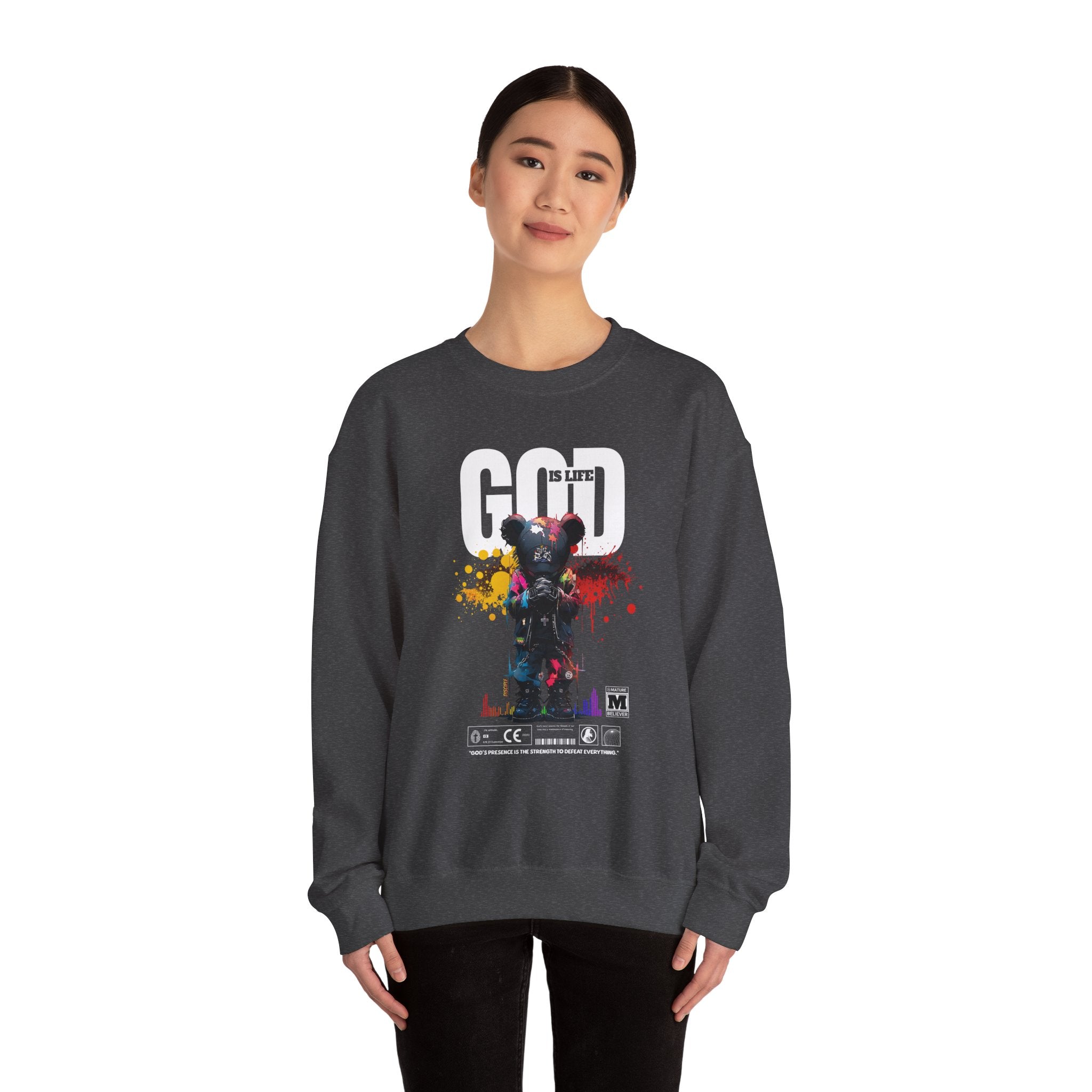 God Is Life - Painter Bear Crewneck Sweatshirt