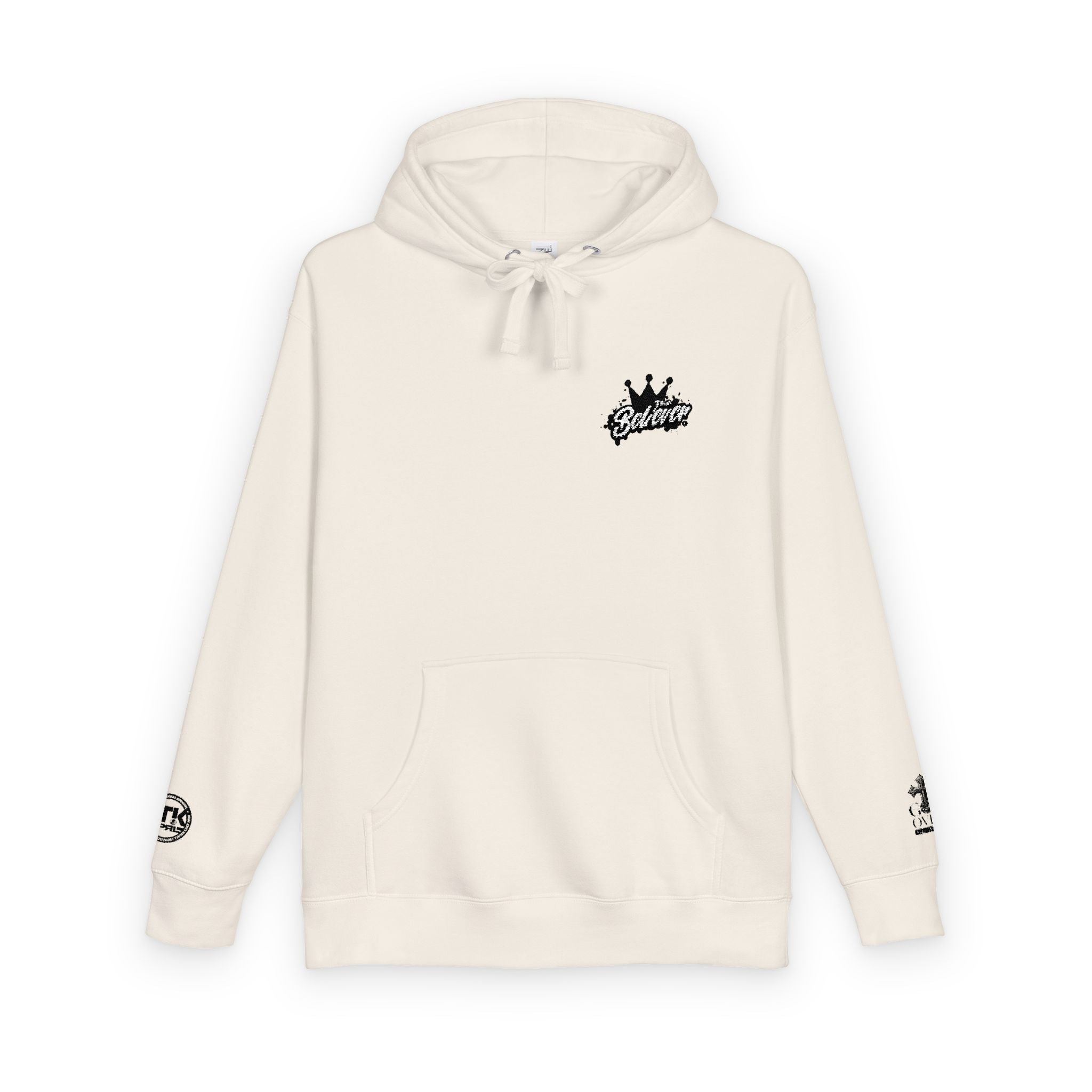 The Believer "Crown" Script Hoodie/Pullover with Sleeve Logos