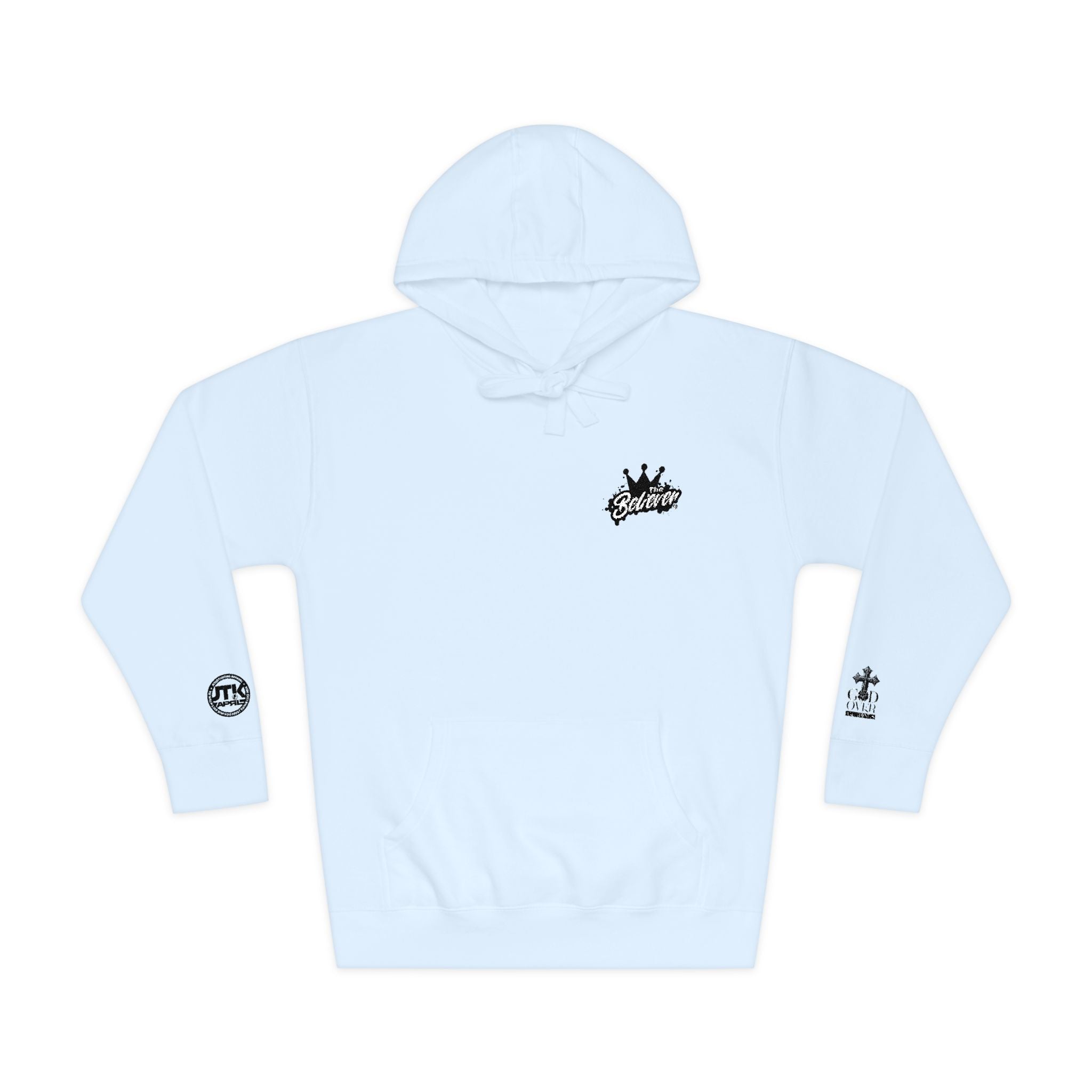 The Believer "Crown" Script Hoodie/Pullover with Sleeve Logos