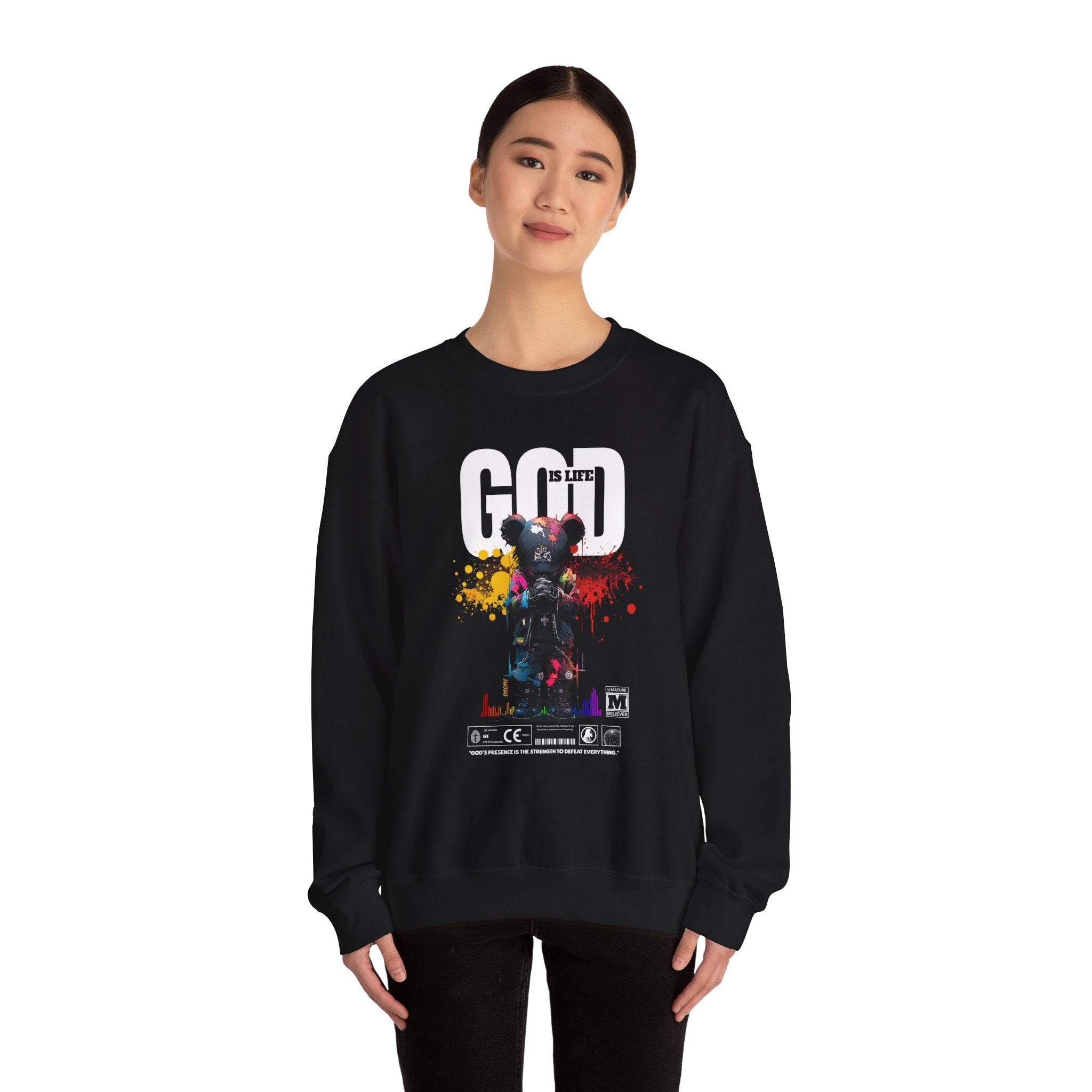 God Is Life - Painter Bear Crewneck Sweatshirt