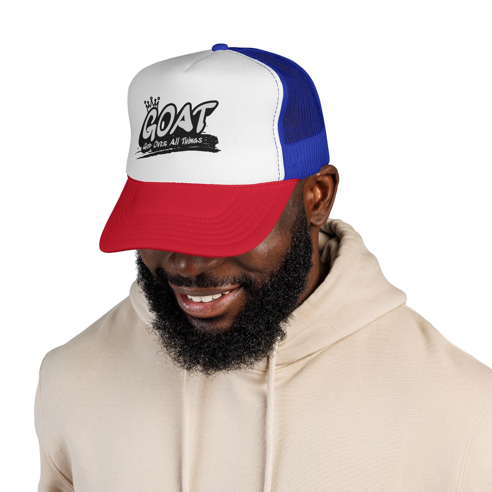 GOAT Trucker Cap – Crowned "God Over All Things" Mesh Hat