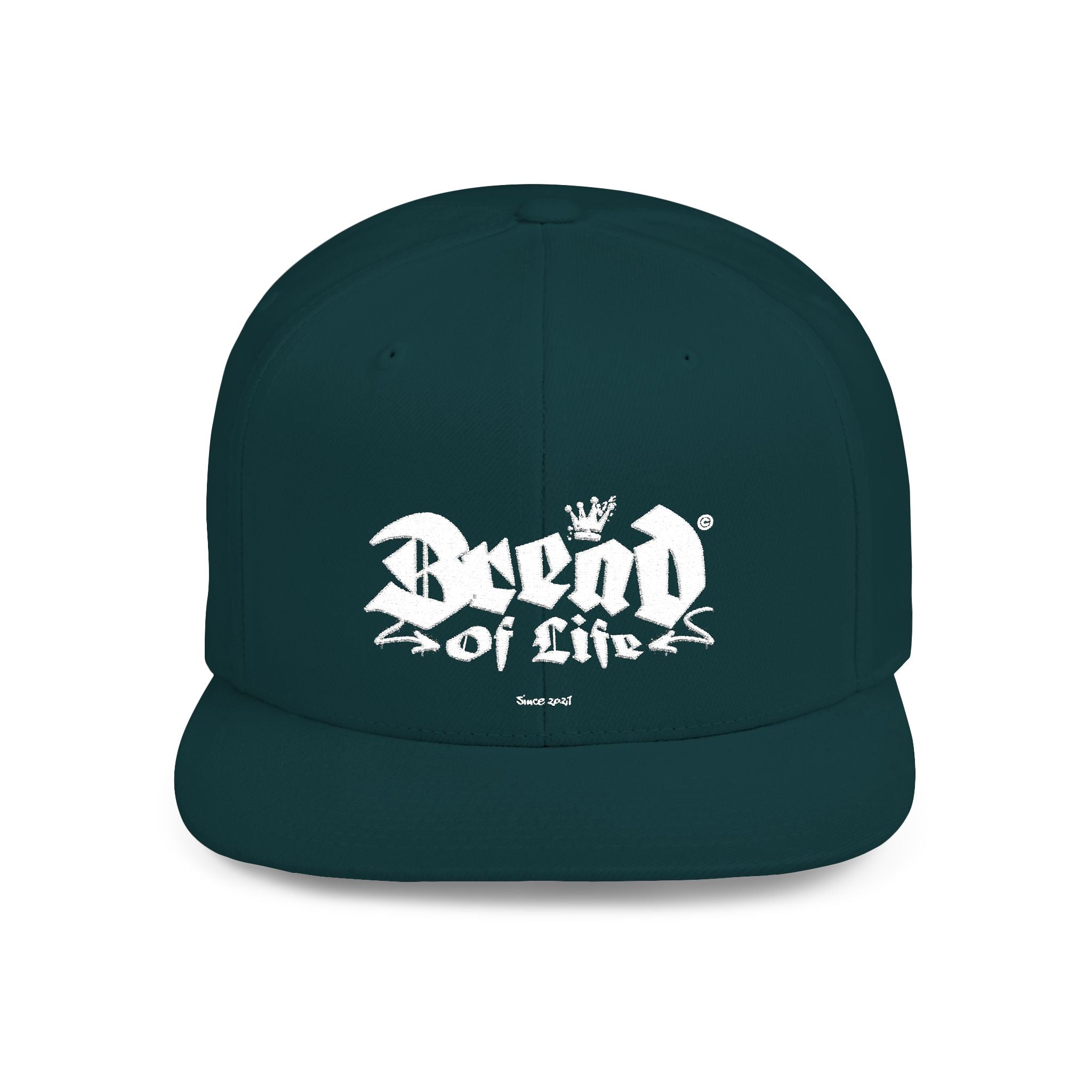 Flat Bill Snapback Hat – 'The Believer' Crown Logo Embroidered Cap
