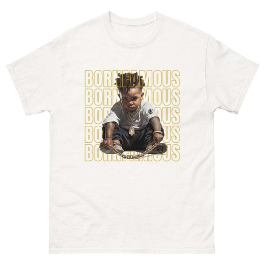 Born Famous "Imported" w/Logo Men's Classic White Tee