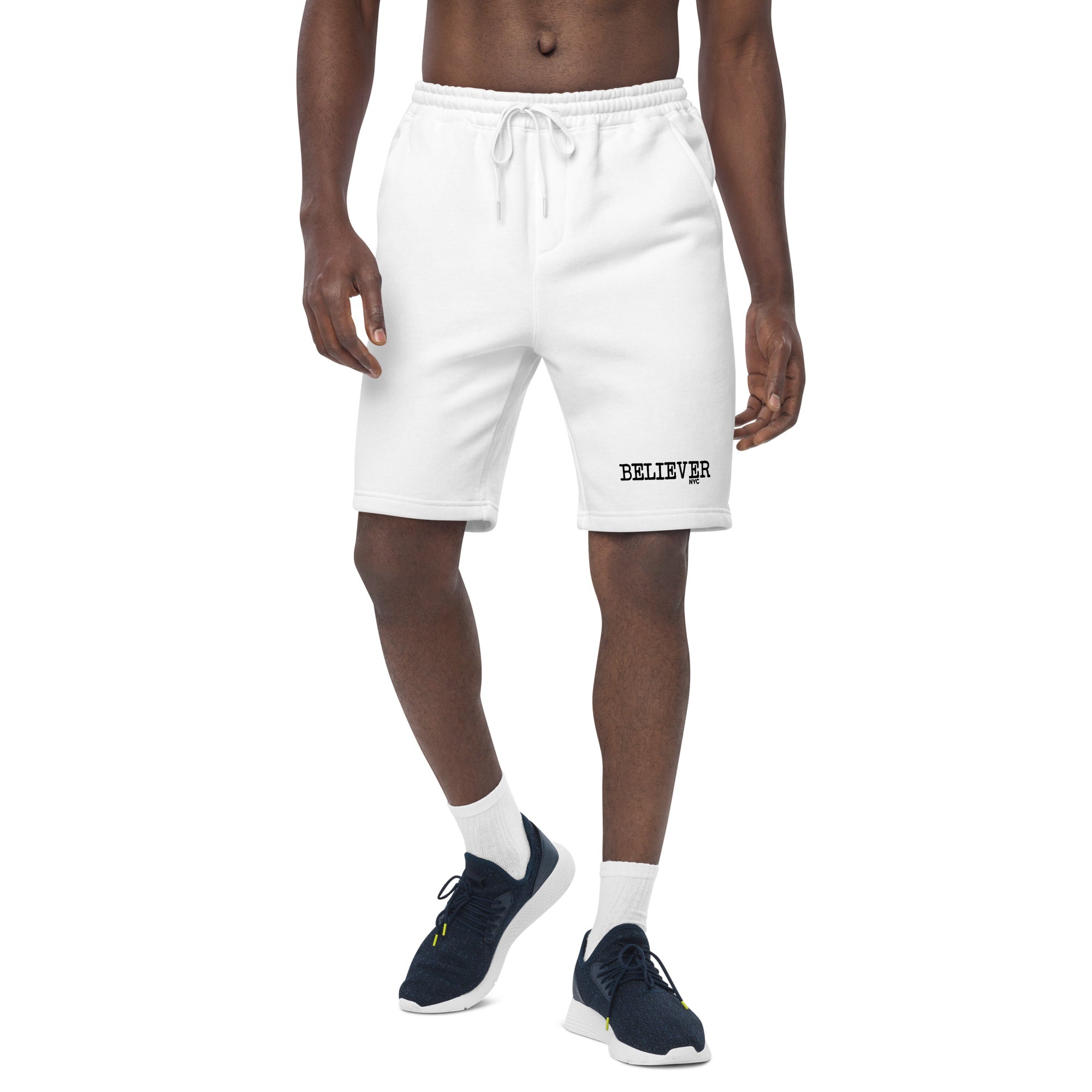 Believer NYC Men's fleece white shorts