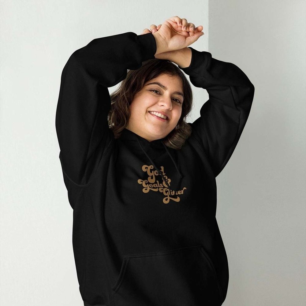 God, Gold and Glitter Unisex Black Hoodie