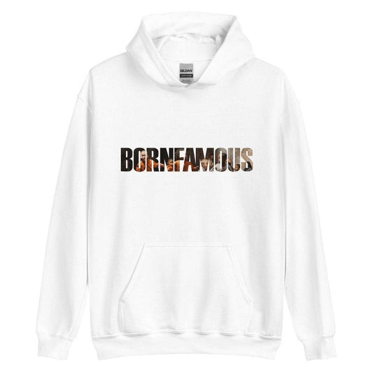 Born Famous Logo Adult Unisex White Hoodie