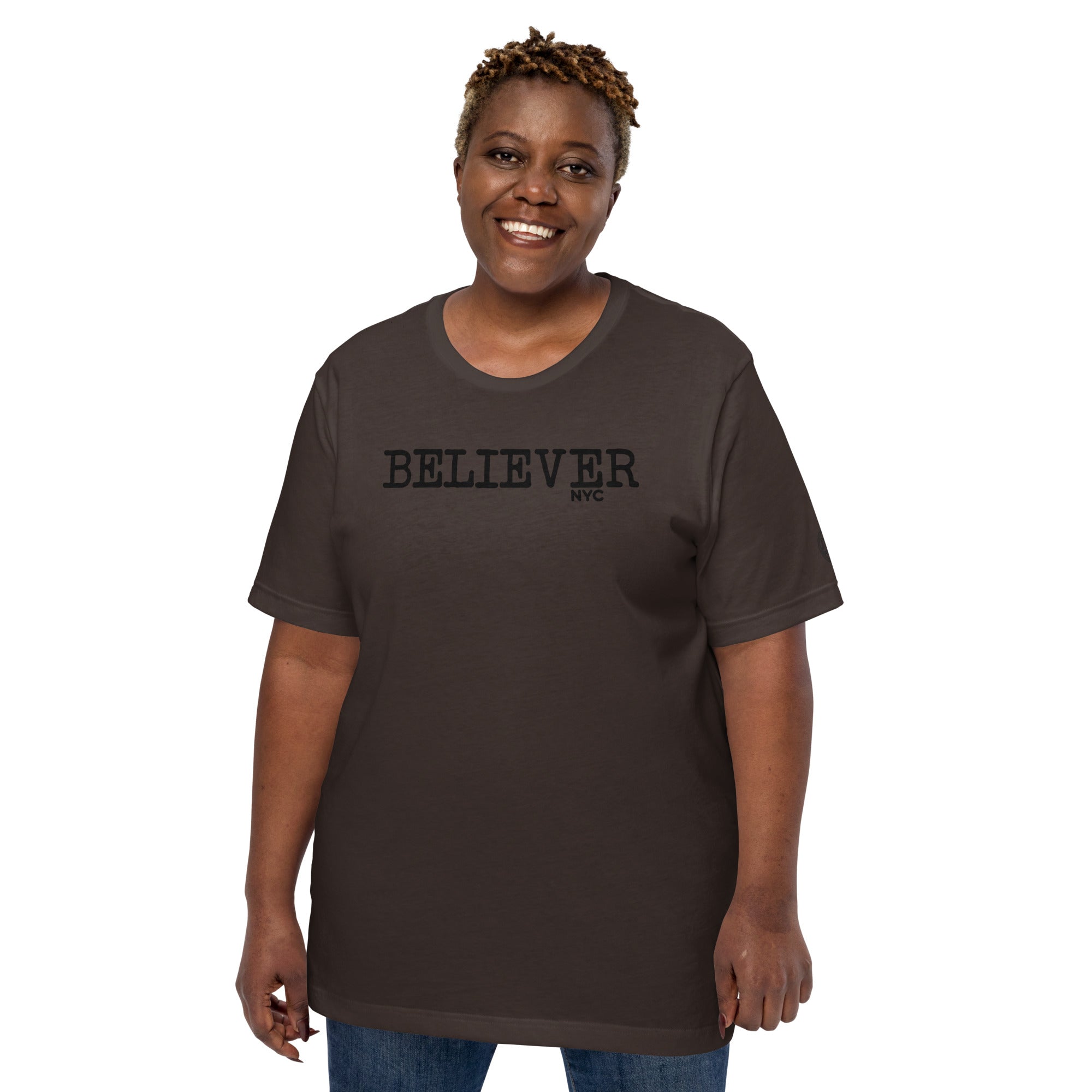 Believer NYC Unisex Brown Front T-shirt