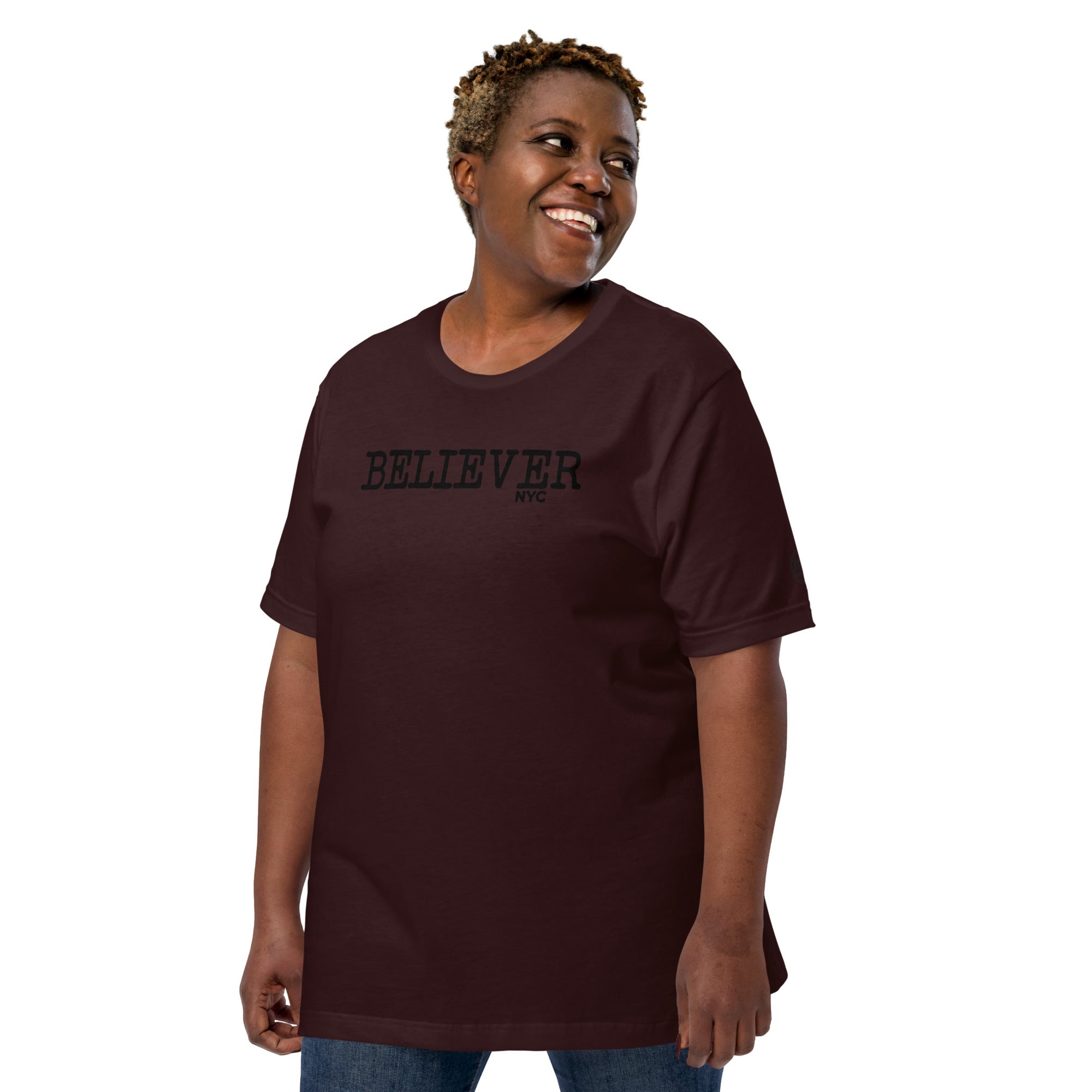 Believer NYC Unisex Oxblood Lt Front T-shirt