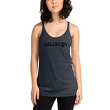 Believer NYC Women's Racerback Vintage Navy front Tank